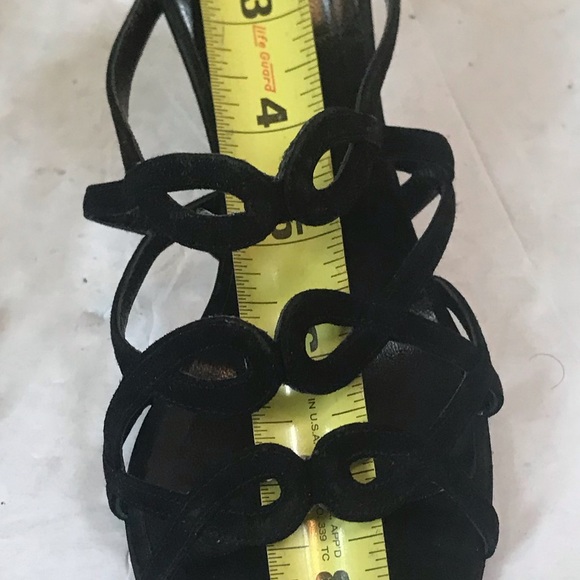 FENDI Suede Strappy Baroque Heels Sandals Mules Shoes Dressy Evening Leather  37 - Picture 8 of 16